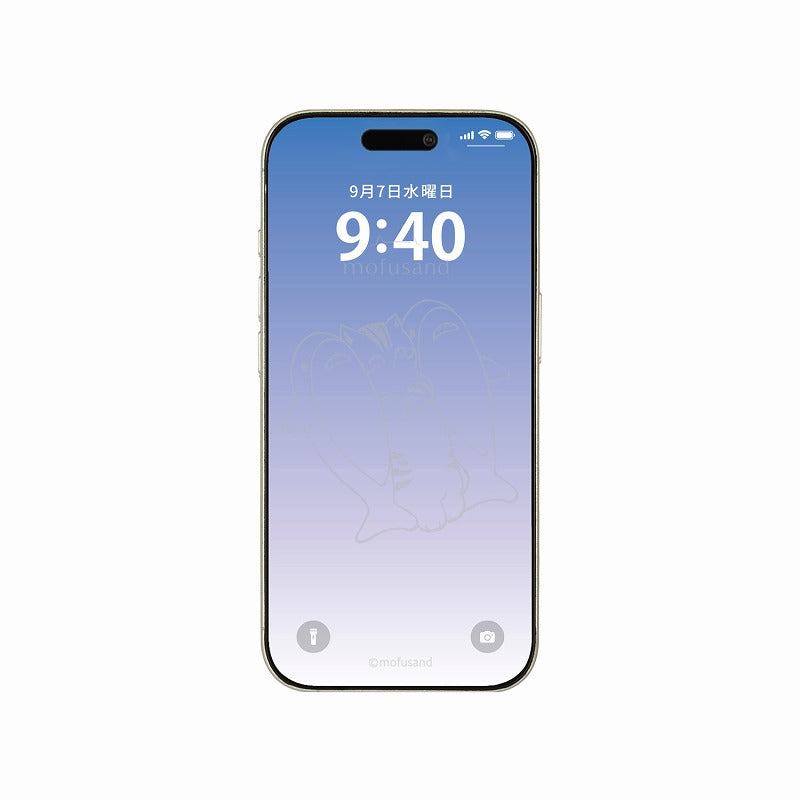 mofusand iPhone16Pro 호환 유리 화면 보호기 (상어냥)