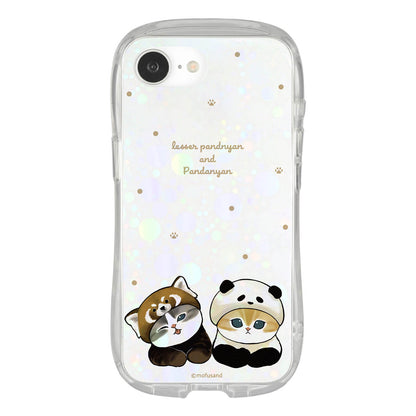mofusand iPhone16e対応クリスタルクリアケース(レッサーパンダにゃん&パンダにゃん)