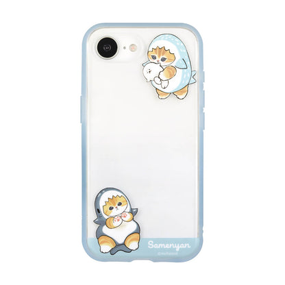 mofusand IIIIfit Clear Case for iPhone16e (Blue)