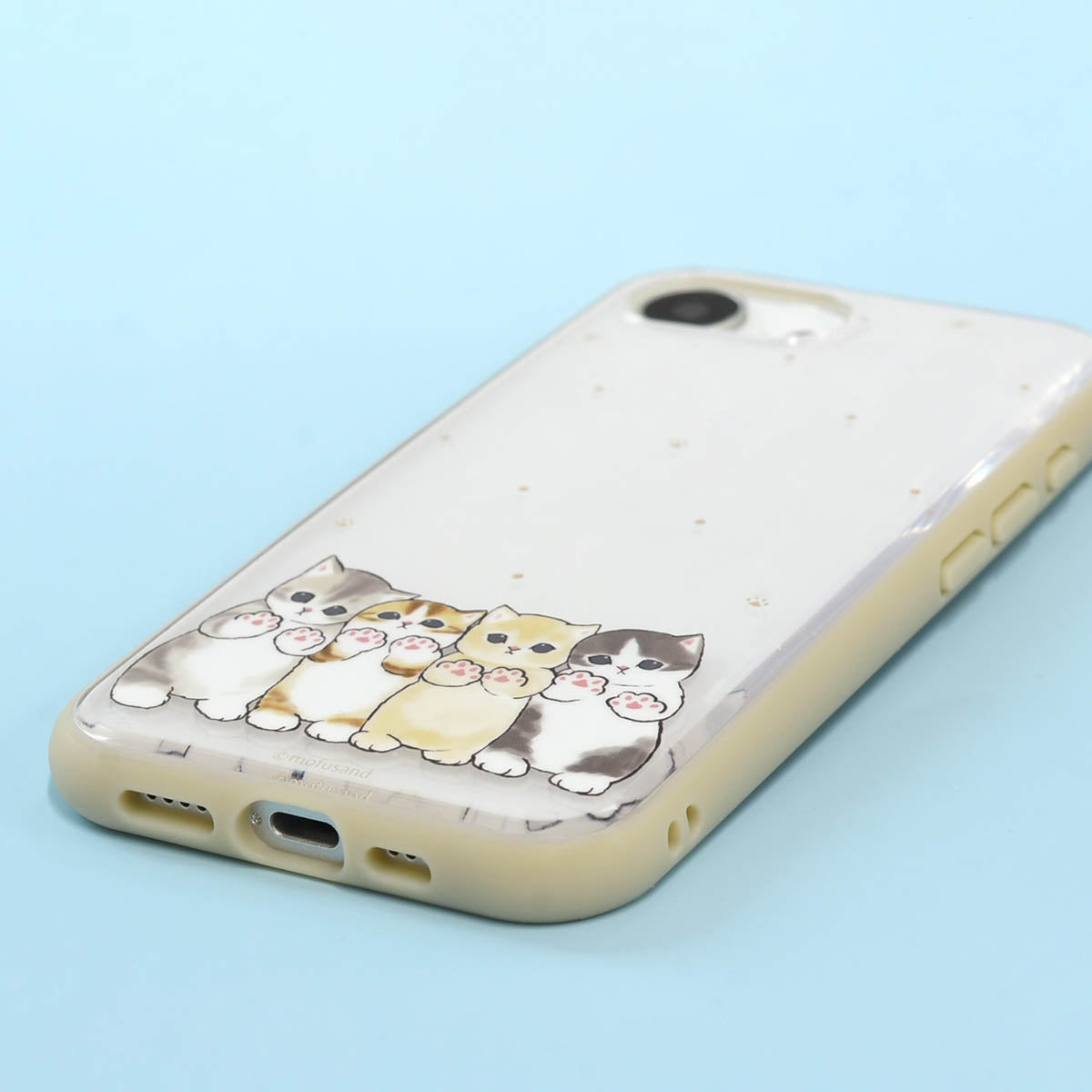 mofusand IIIIfit Clear iPhone16e対応ケース(ベージュ)