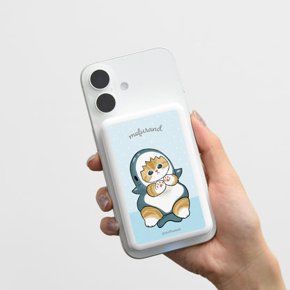 mofusand MagSafe-Compatible Wireless Lithium Charger 5000mAh (Shark Meow)