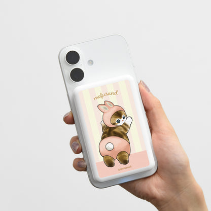 mofusand MagSafe対応ワイヤレスリチウム充電器5000mAh(うさにゃん)