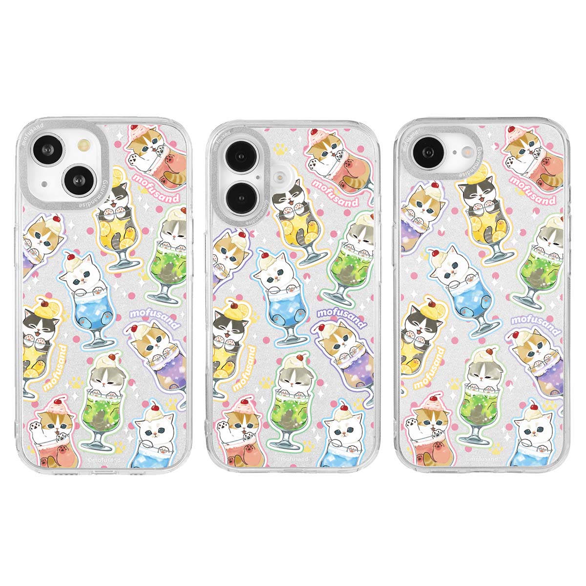 mofusand 카메라 프레임 iPhone 호환 케이스 (크림소다냥)