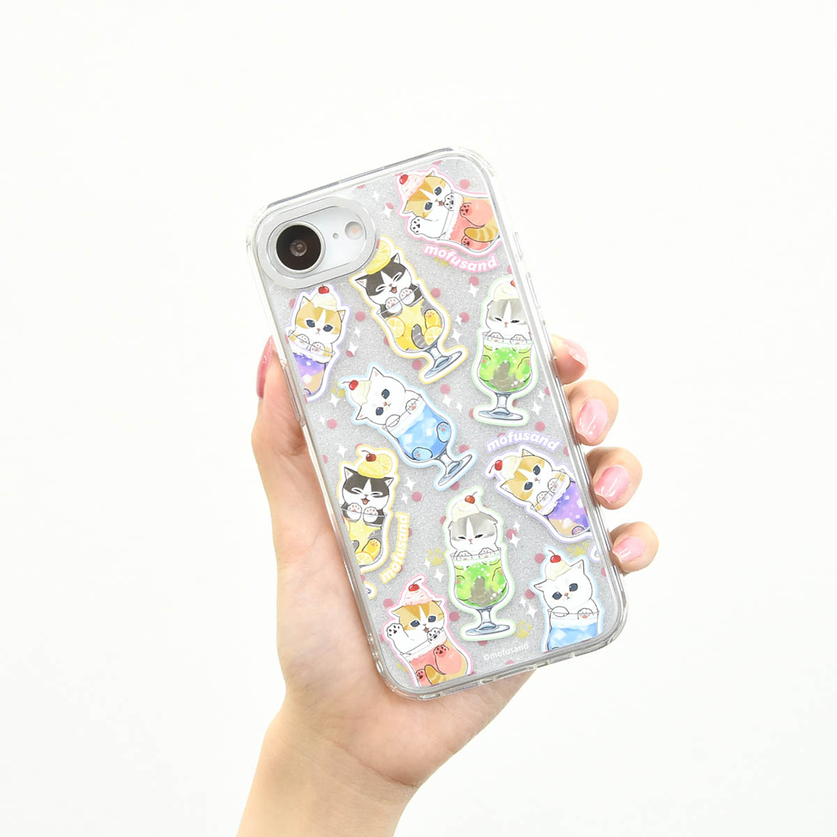 mofusand 카메라 프레임 iPhone 호환 케이스 (크림소다냥)