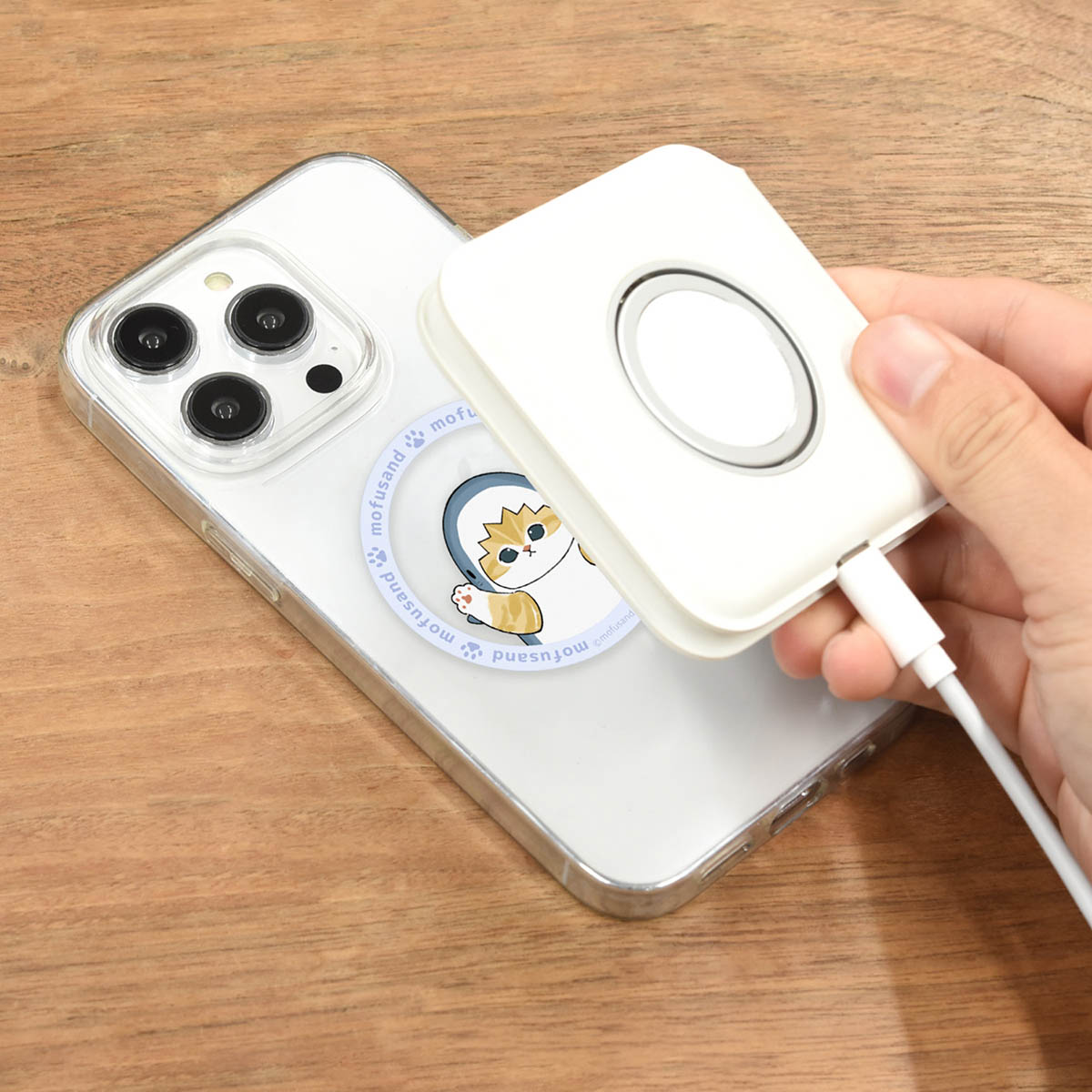 mofusand MagSafe Compatible Metal Sticker (Shark Meow)