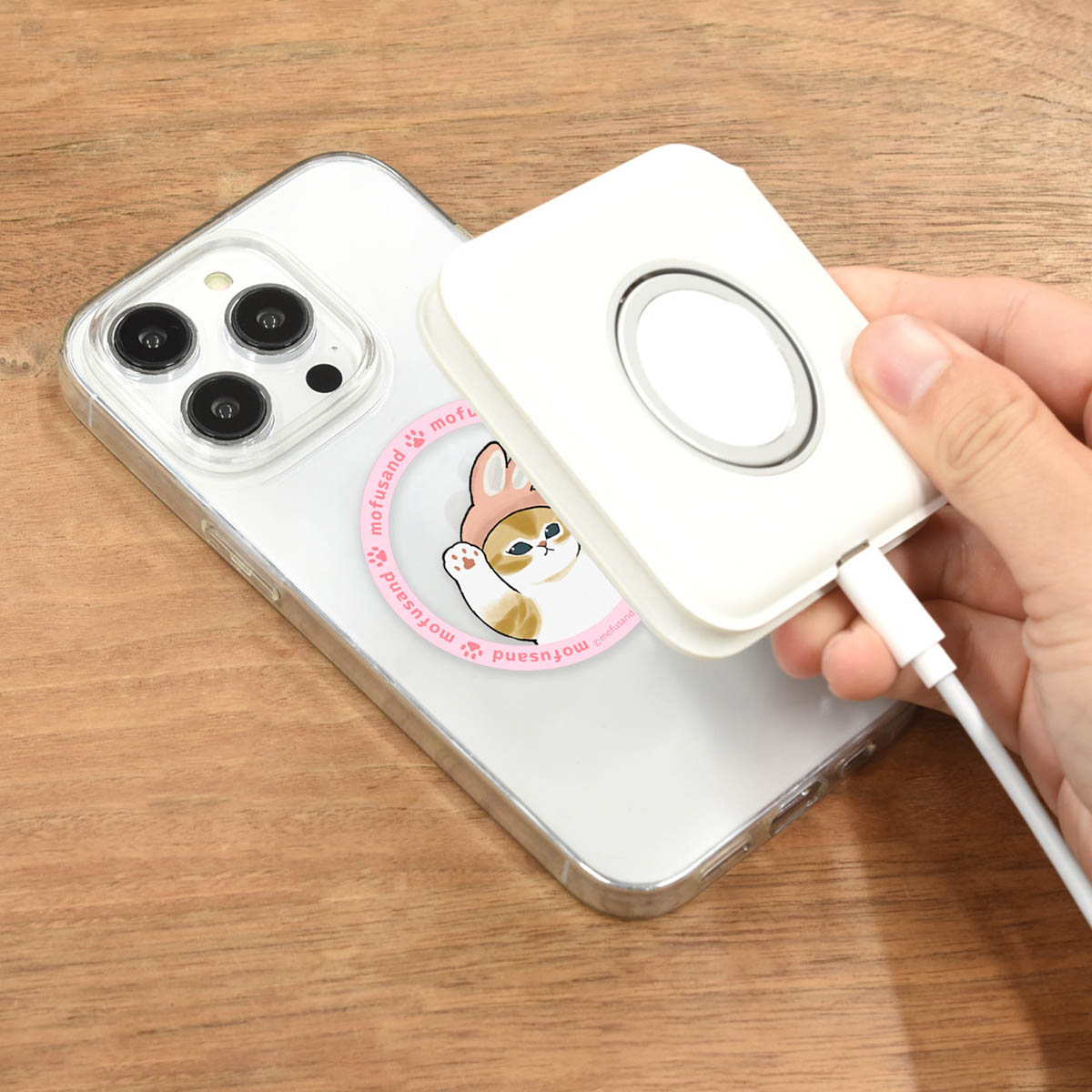 mofusand MagSafe Compatible Metal Sticker (Rabbit Meow)