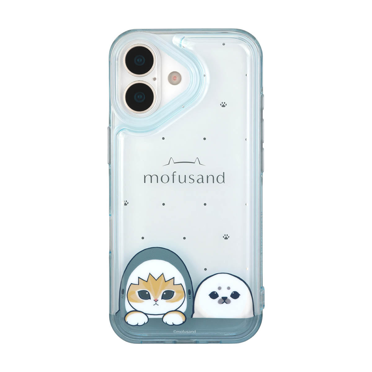 名梨マットケース mofusand IIIIfit Clear iPhone17シリーズ対応ケース(サメにゃん2
