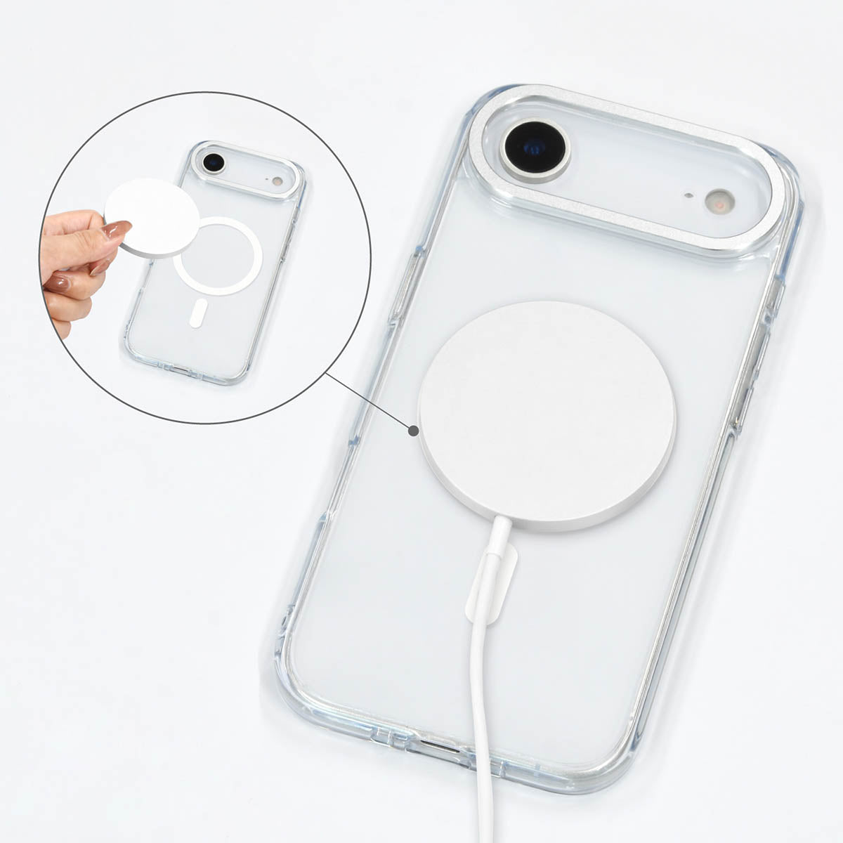 mofusand Camera Frame iPhone MagSafe Case (Shark Meow)