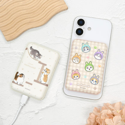 mofusand MagSafe-Compatible Wireless Lithium Charger 5000mAh (Rabbit Meow)