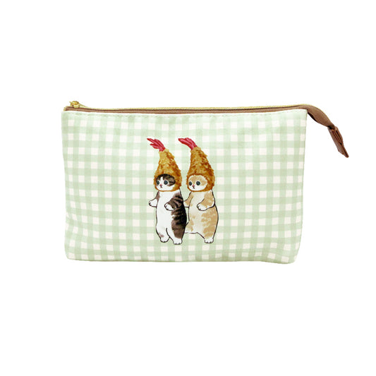 mofusand Flat pouch (gingham check)
