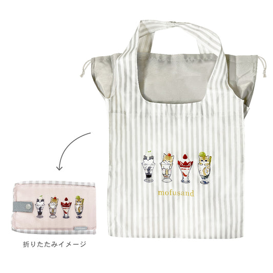 mofusand Eco bag with bottom plate (striped)