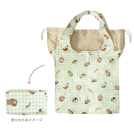 mofusand Eco bag with bottom plate (gingham check)