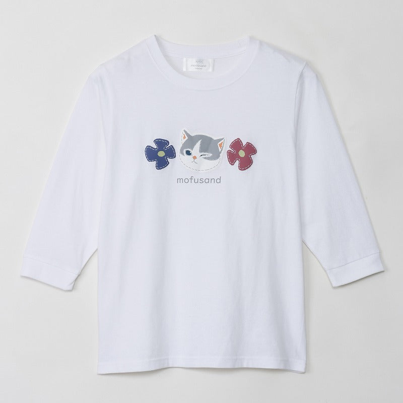 mofusand 7分丈Tシャツ ハチワレ ホワイト