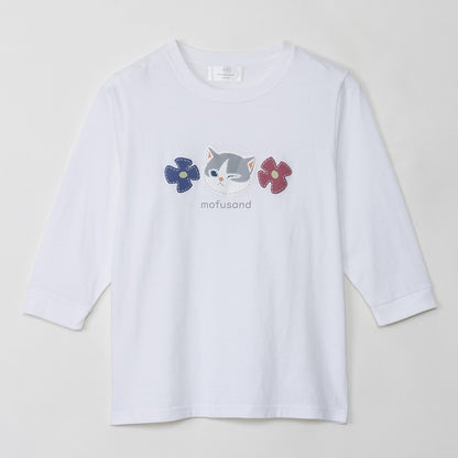 mofusand 7分丈Tシャツ ハチワレ ホワイト