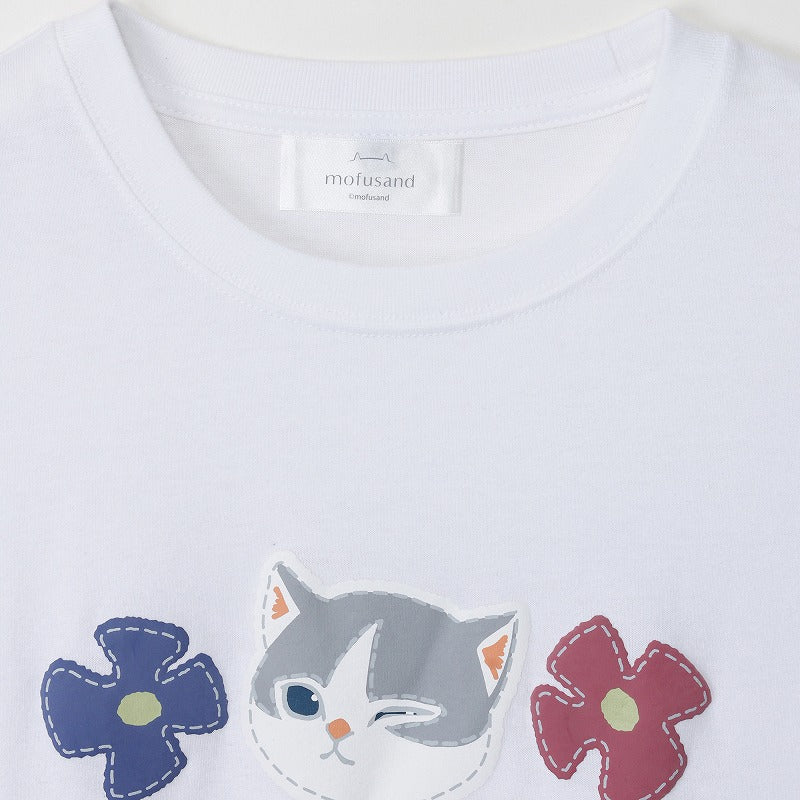 mofusand 7分丈Tシャツ ハチワレ ホワイト