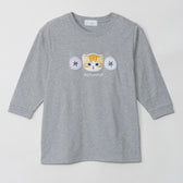 mofusand 7 -length T -shirt tea trimming gray