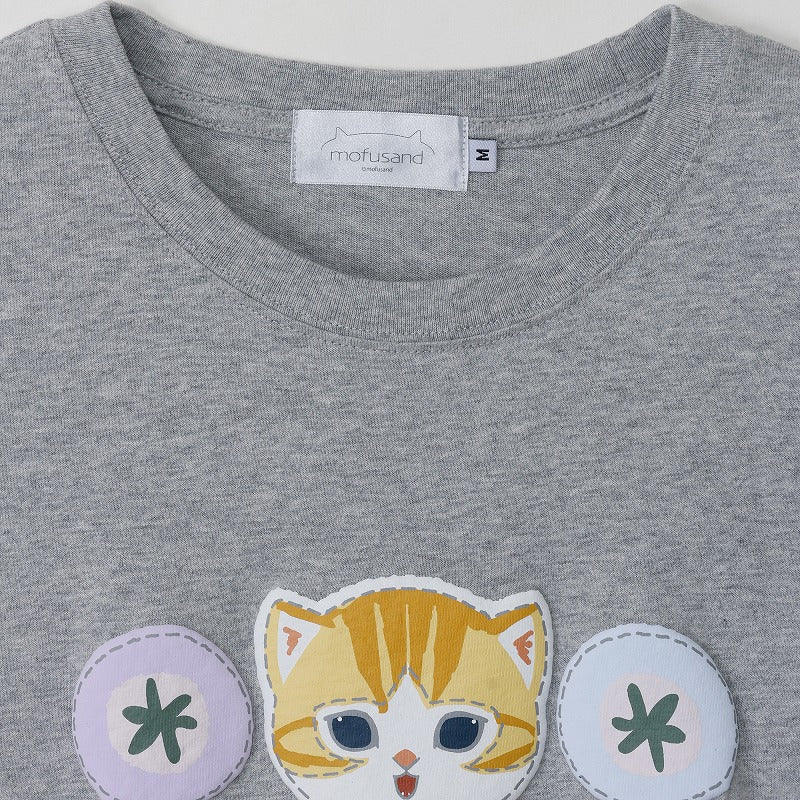 mofusand 7分丈Tシャツ 茶トラ ミックスグレー | mofusandもふもふ