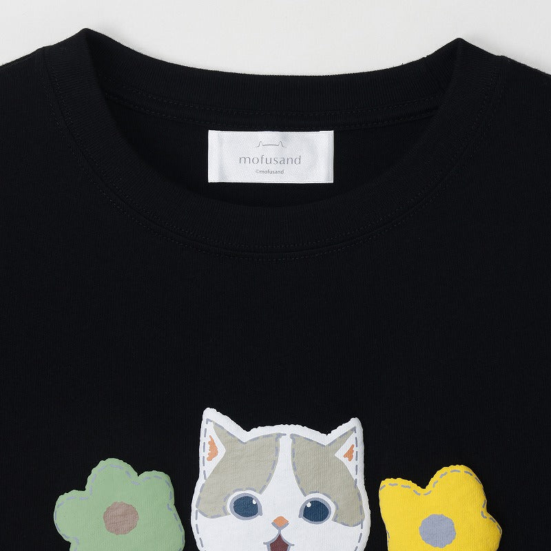 mofusand 7分丈Tシャツ 茶ハチワレ ブラック | mofusandもふもふマーケット