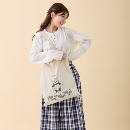 mofusand 刺繍トートバッグ パンダにゃん ホワイト