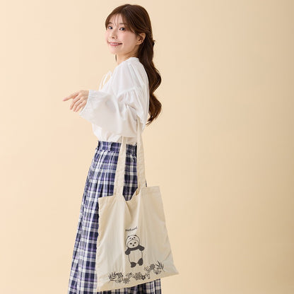 mofusand 刺繍トートバッグ パンダにゃん ホワイト