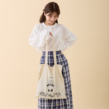 mofusand 刺繍トートバッグ パンダにゃん ホワイト