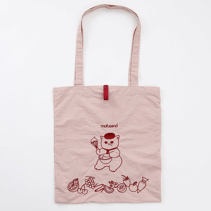 mofusand 刺繍トートバッグ スイーツにゃん ピンク