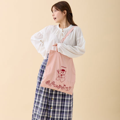mofusand 刺繍トートバッグ スイーツにゃん ピンク
