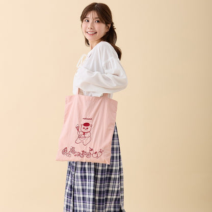 mofusand 刺繍トートバッグ スイーツにゃん ピンク
