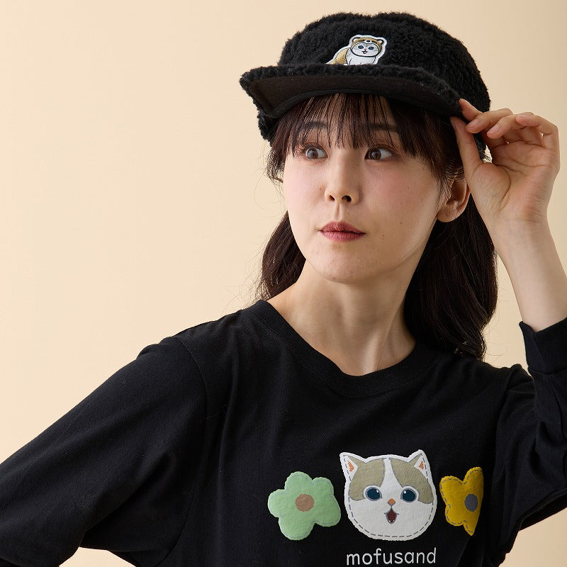 mofusand Mokomoko Cap Nyan 바지 Tanuki Black