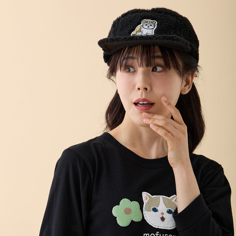 mofusand Mokomoko Cap Nyan 바지 Tanuki Black