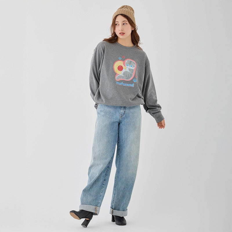 mofusand Retro sweatshirt cookies grey