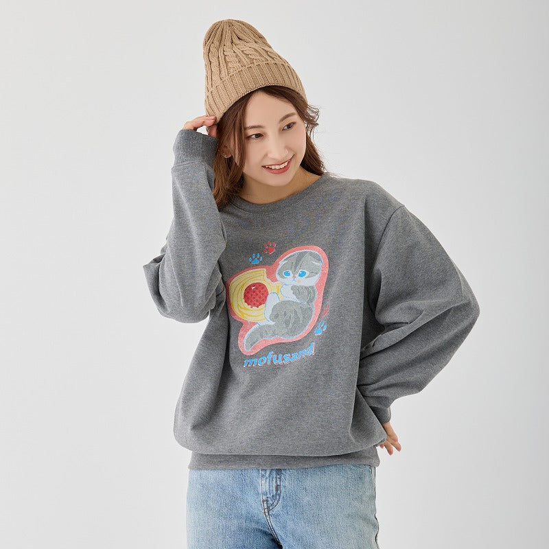 mofusand Retro sweatshirt cookies grey