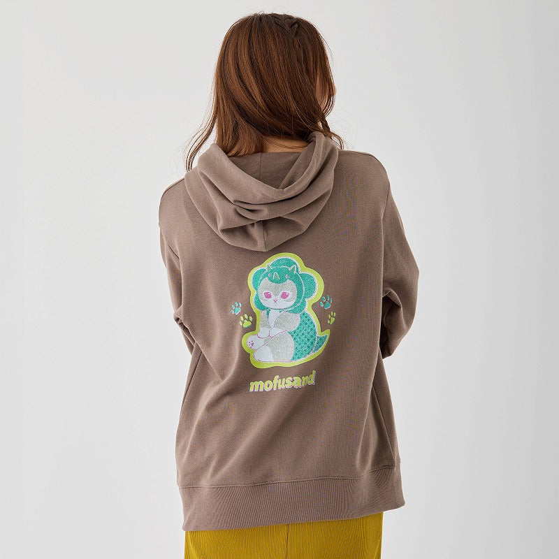 mofusand Retro hoodie kaijunyan khaki