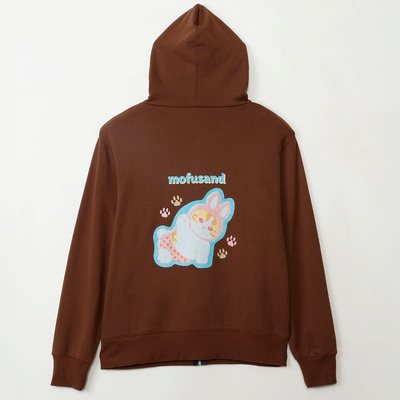 mofusand Retro hoodie Rabbit Meow Brown