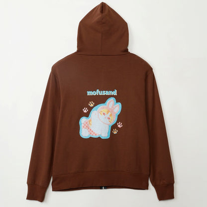 mofusand Retro hoodie Rabbit Meow Brown