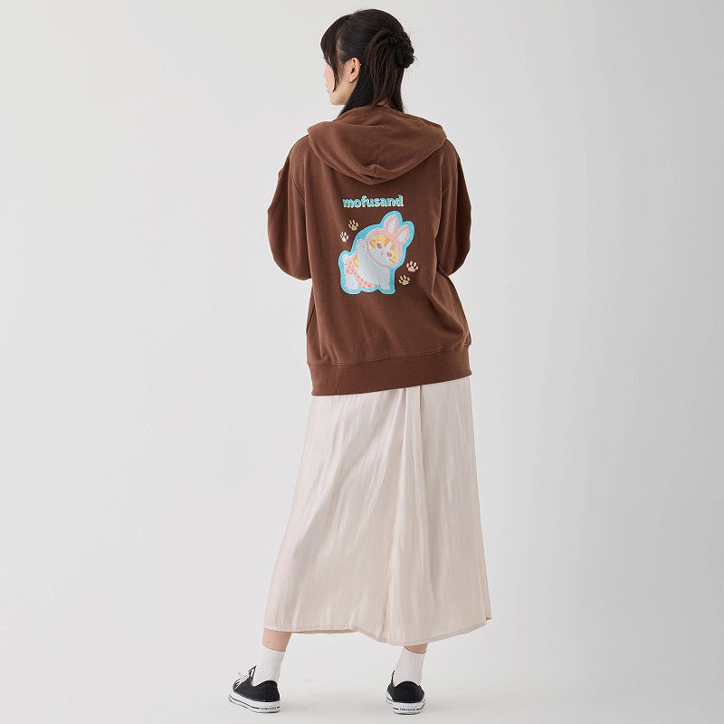 mofusand Retro hoodie Rabbit Meow Brown
