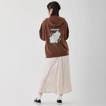 mofusand Retro hoodie Rabbit Meow Brown