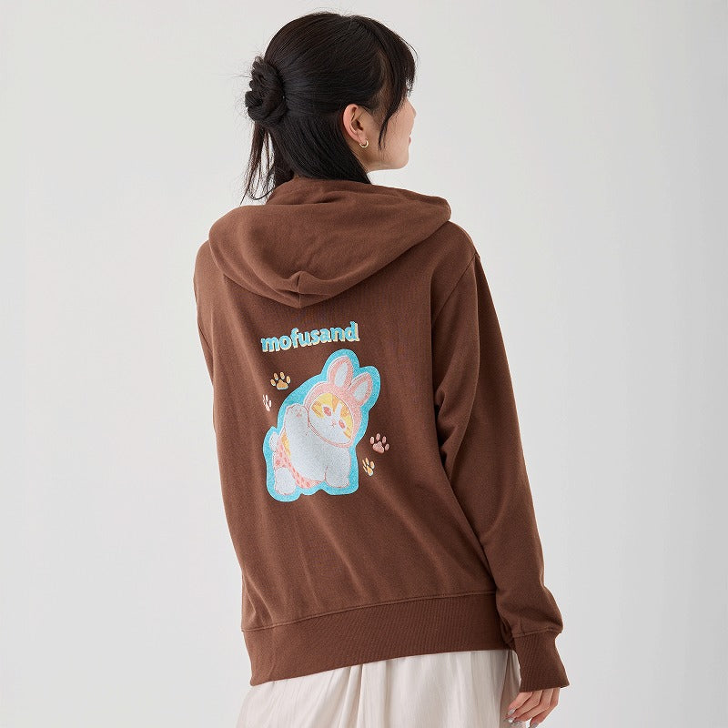 mofusand Retro hoodie Rabbit Meow Brown