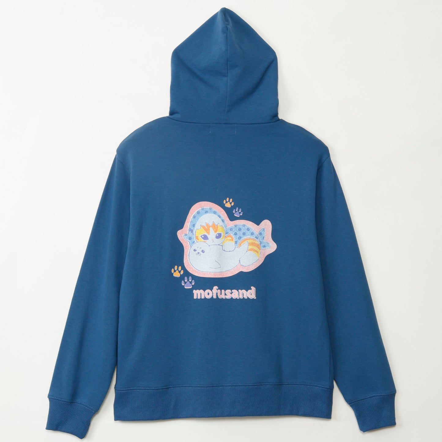 mofusand Retro hoodie Shark Meow Dark Blue