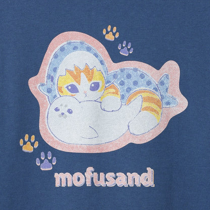 mofusand Retro hoodie Shark Meow Dark Blue