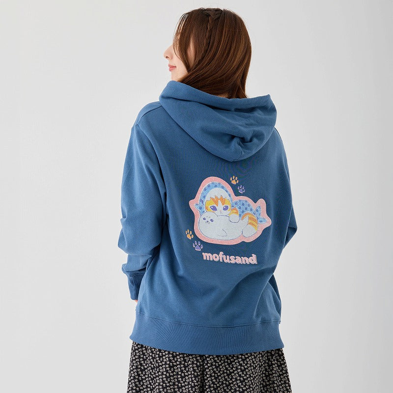 mofusand Retro hoodie Shark Meow Dark Blue