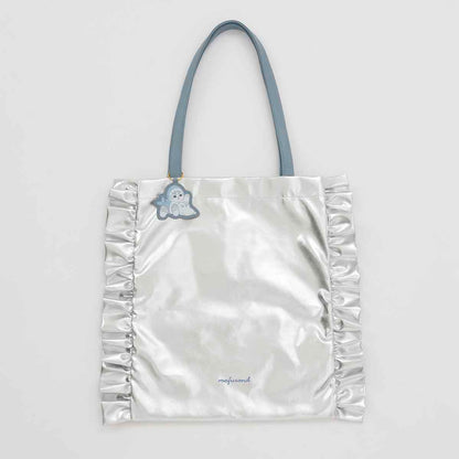 mofusand Glitter Tote Bag Shark Meow Silver