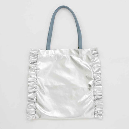 mofusand Glitter Tote Bag Shark Meow Silver