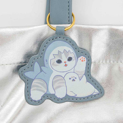 mofusand Glitter Tote Bag Shark Meow Silver