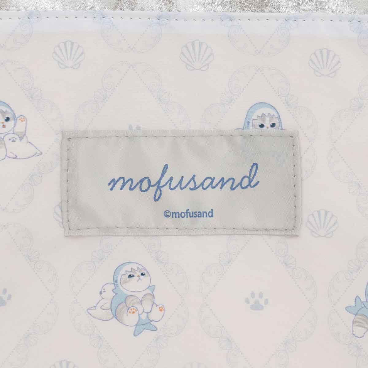 mofusand Glitter Tote Bag Shark Meow Silver