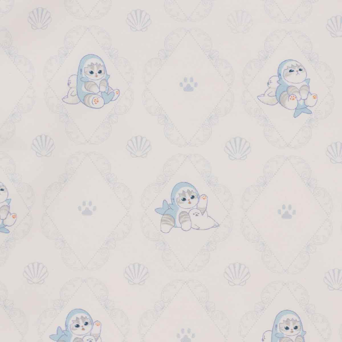 mofusand Glitter Tote Bag Shark Meow Silver