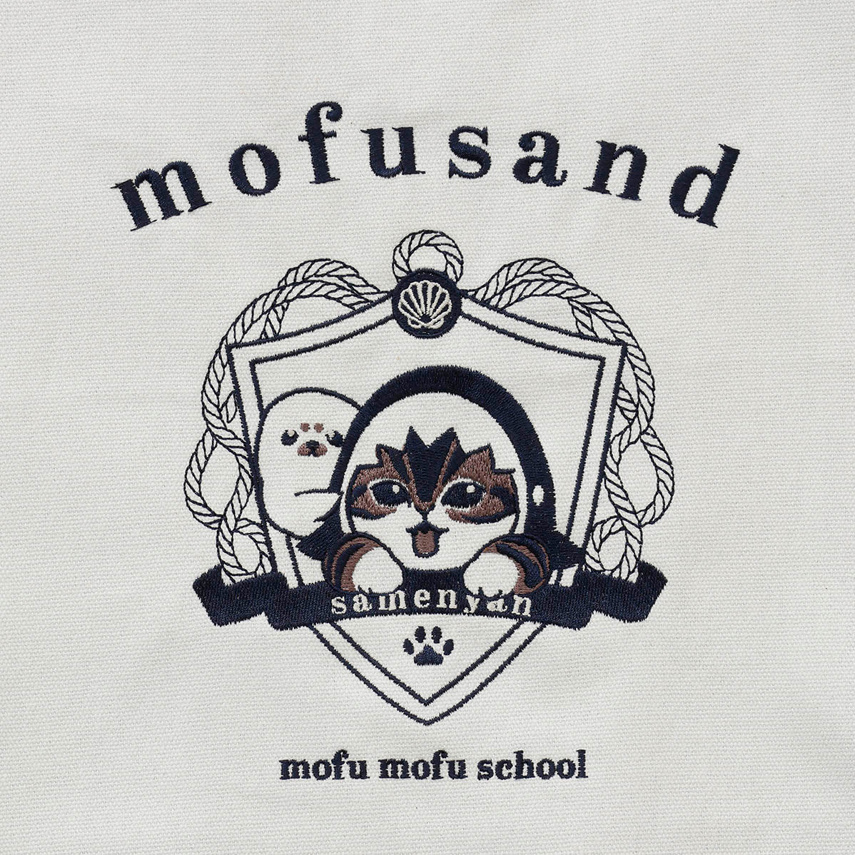 mofusand Tote bag college styleShark Meow gray