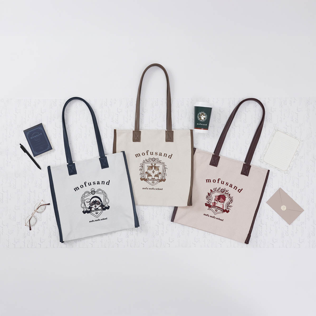 mofusand Tote bag college styleShark Meow gray