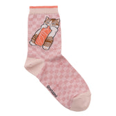 mofusand Sushi Crew Socks Salmon Pink