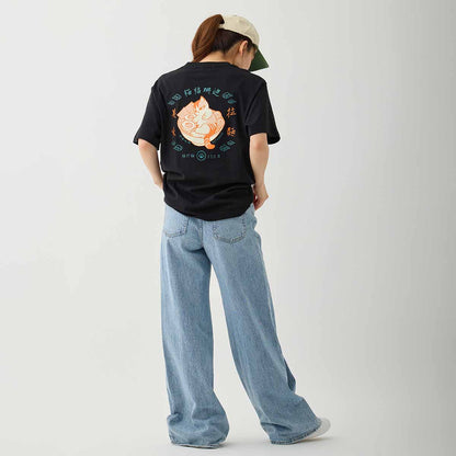 mofusand Chinese-style T-Shirt Ramen Black